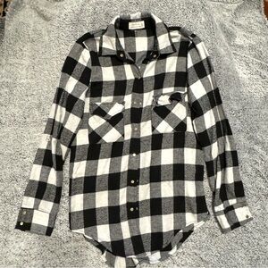 Love Tree | black & white flannel shirt